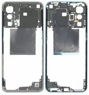 Mozomart LCD Middle Frame Out Ring with NFC Keys for Oneplus Nord CE Blue - Zeespares.in