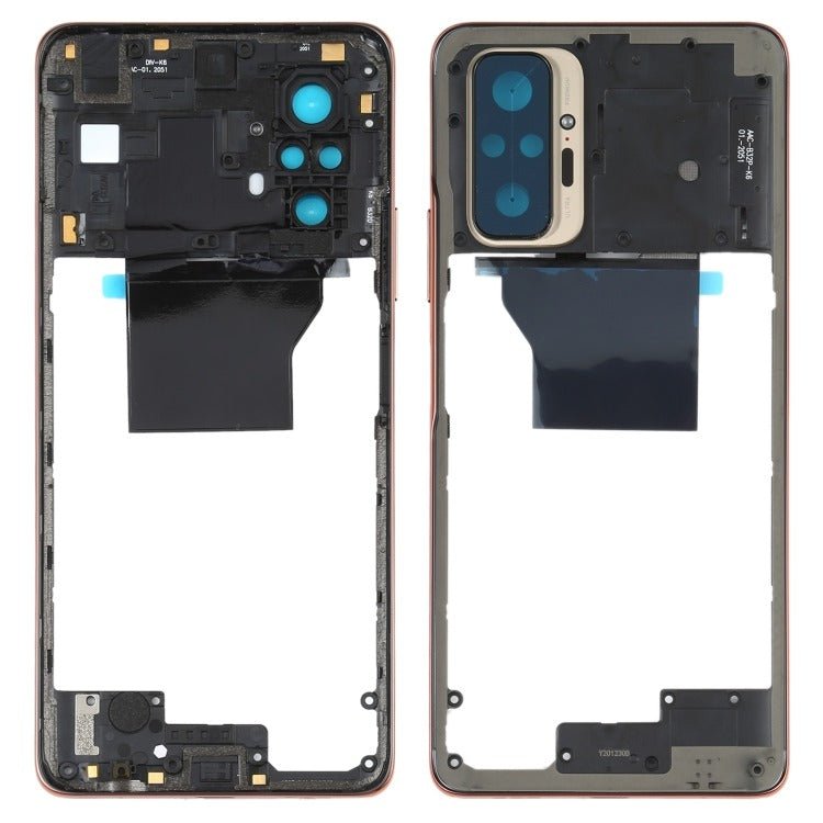 Mozomart LCD Middle Frame Out Ring with NFC Keys with Camera Glass for Redmi Note 10 Pro Max Copper - Zeespares.in