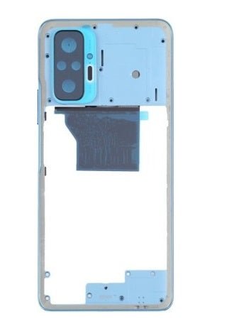 Mozomart LCD Middle Frame Out Ring with NFC Keys with Camera Glass for Redmi Note 10 Pro Max White - Zeespares.in