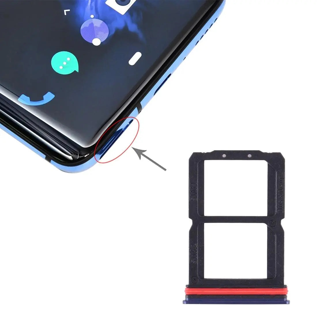 Mozomart Sim Tray Slot Holder for Oneplus 7 / 1+7 : Blue - Zeespares.in