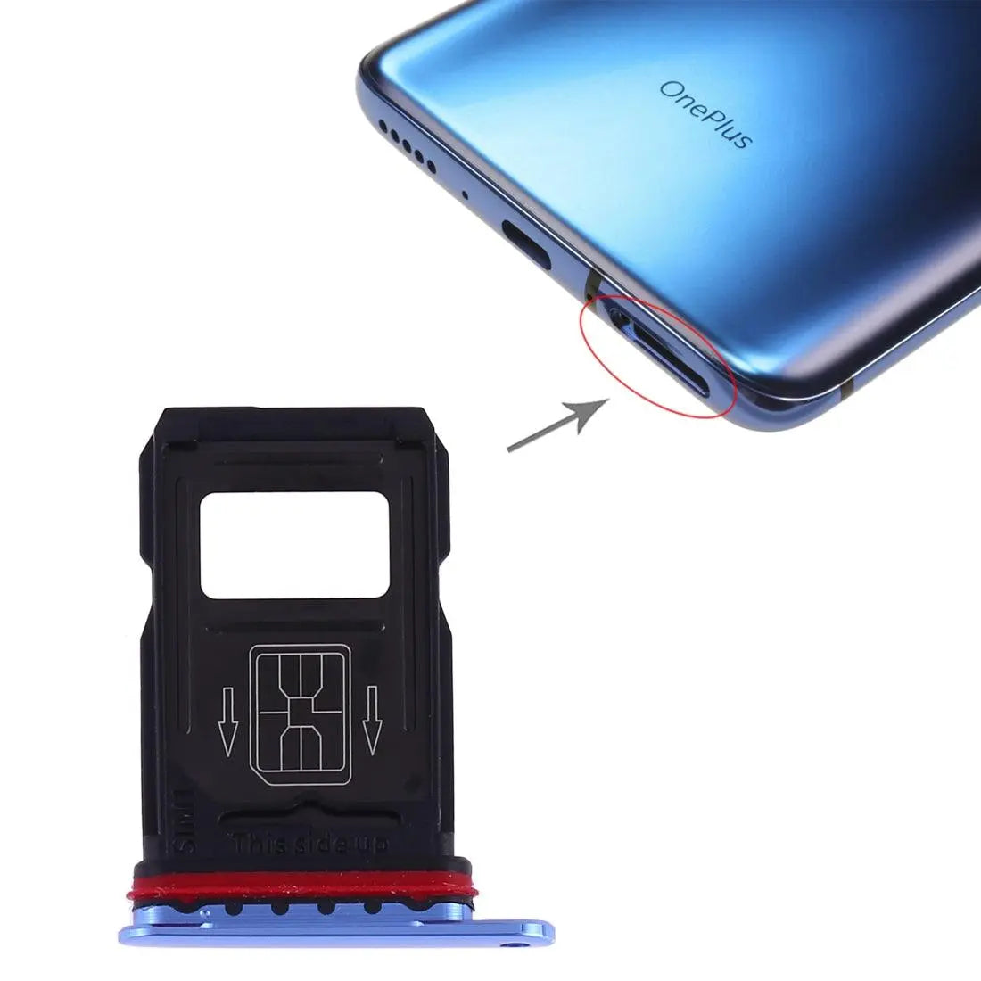 Mozomart Sim Tray Slot Holder for Oneplus 7 Pro / 1+7 Pro : Blue - Zeespares.in
