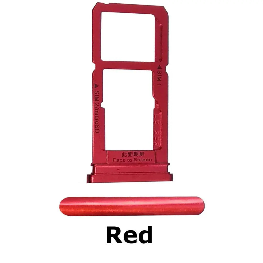 Mozomart Sim Tray Slot Holder for Oppo F7 : Red - Zeespares.in