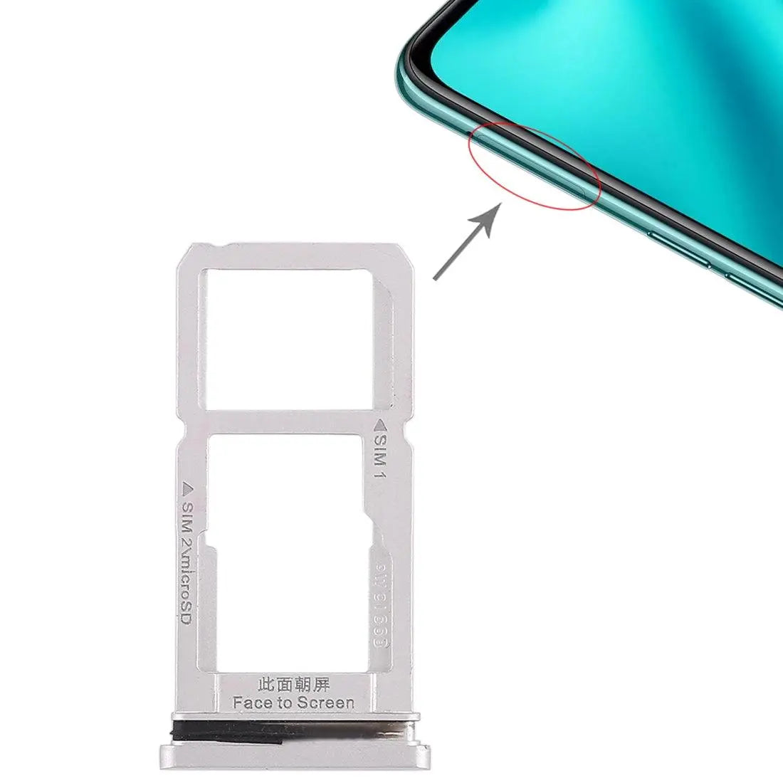 Mozomart Sim Tray Slot Holder for Oppo R15 : Silver - Zeespares.in