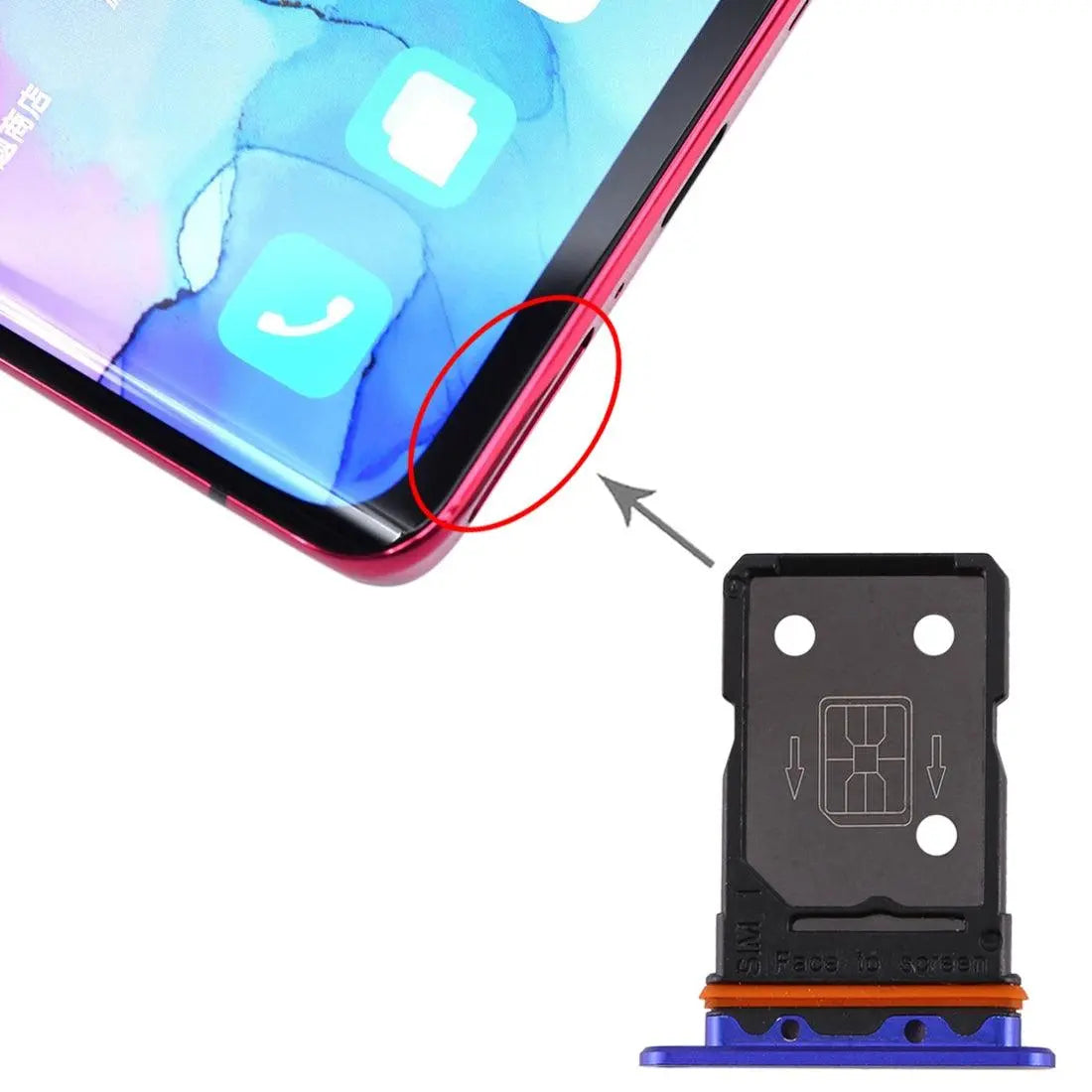 Mozomart Sim Tray Slot Holder for Oppo Reno 3 Pro : Blue - Zeespares.in