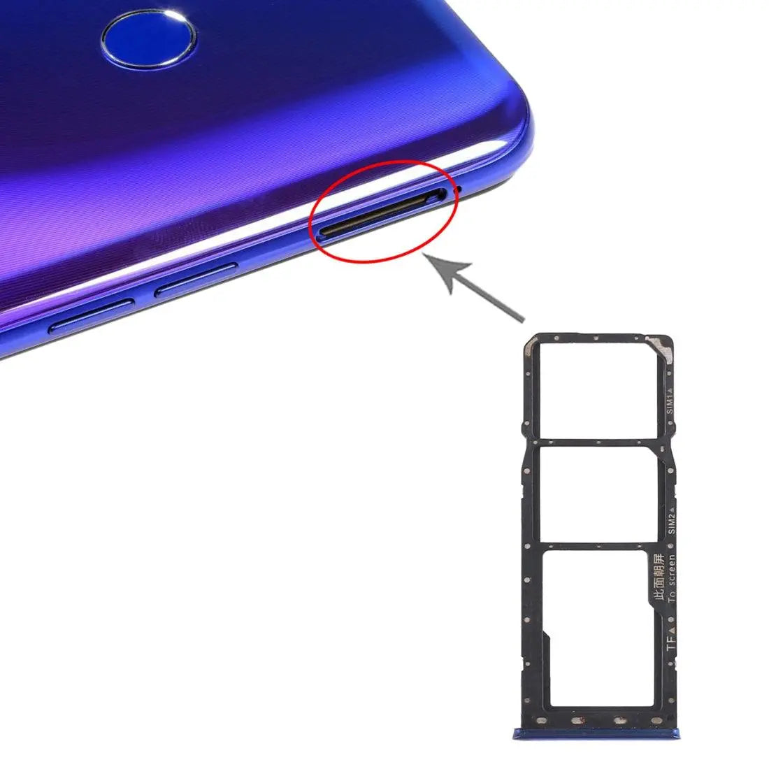 Mozomart Sim Tray Slot Holder for Realme 3 Pro : Blue - Zeespares.in