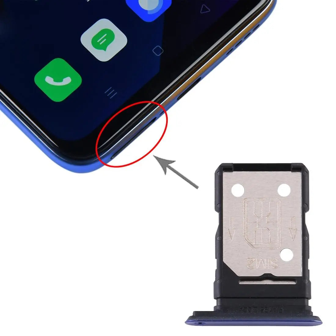 Mozomart Sim Tray Slot Holder for Realme X50 : Glacier Blue - Zeespares.in