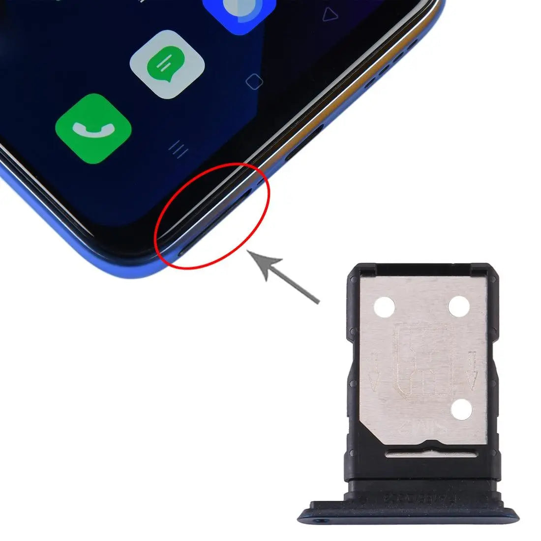 Mozomart Sim Tray Slot Holder for Realme X50 Pro : Moss Green - Zeespares.in