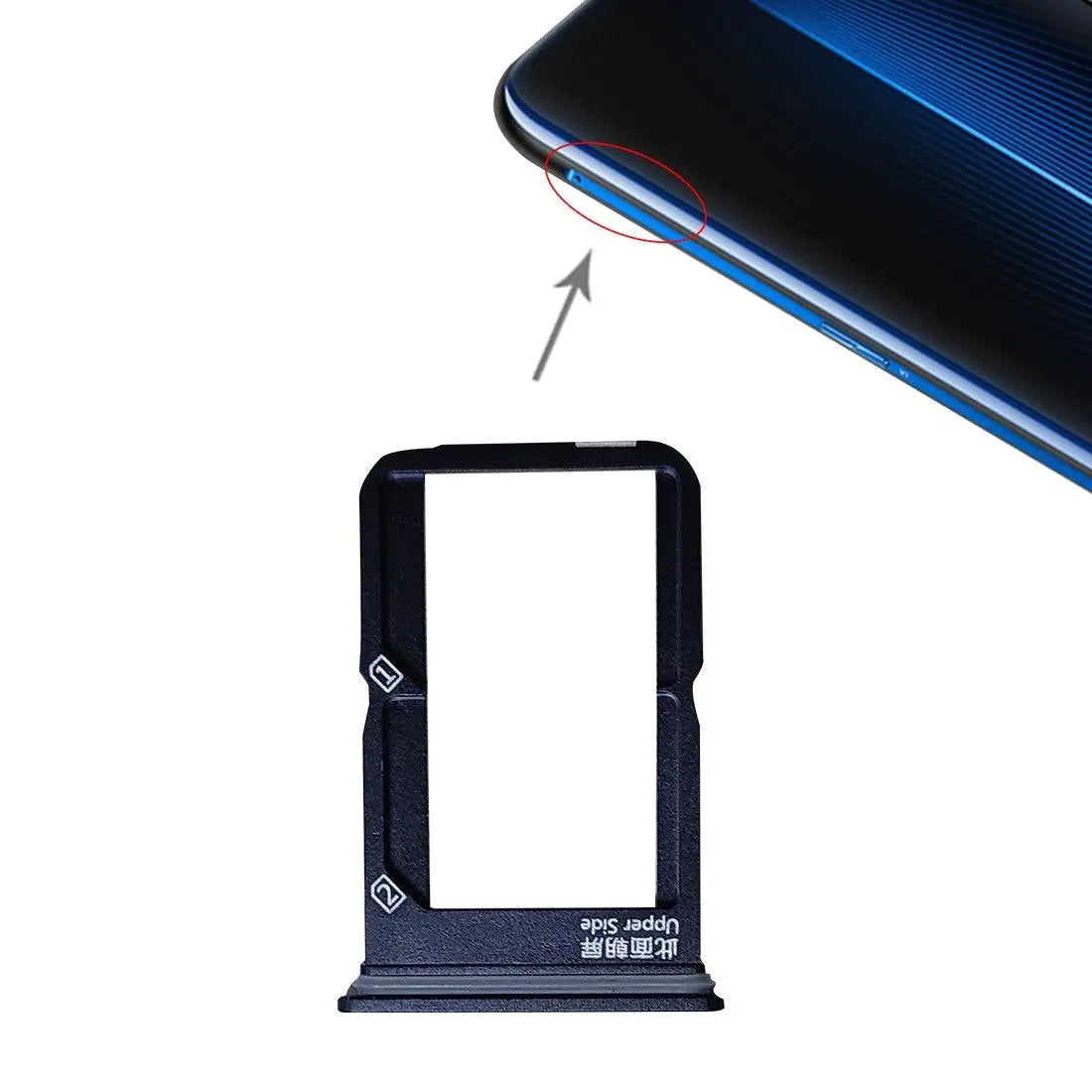 Mozomart Sim Tray Slot Holder for Vivo IQOO 3 (5G) : Tornado Black - Zeespares.in
