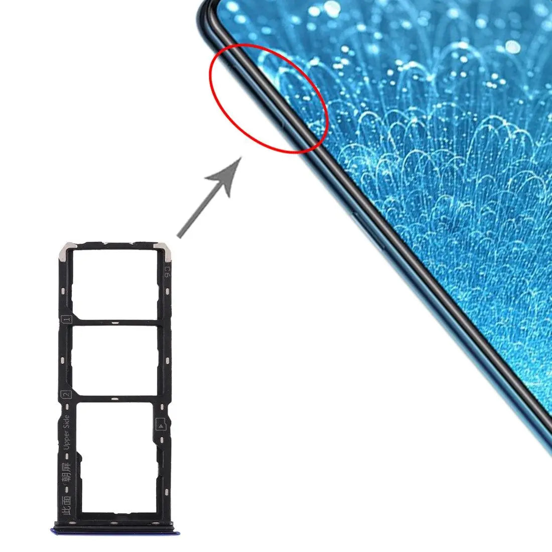 Mozomart Sim Tray Slot Holder for Vivo S1 : Blue - Zeespares.in