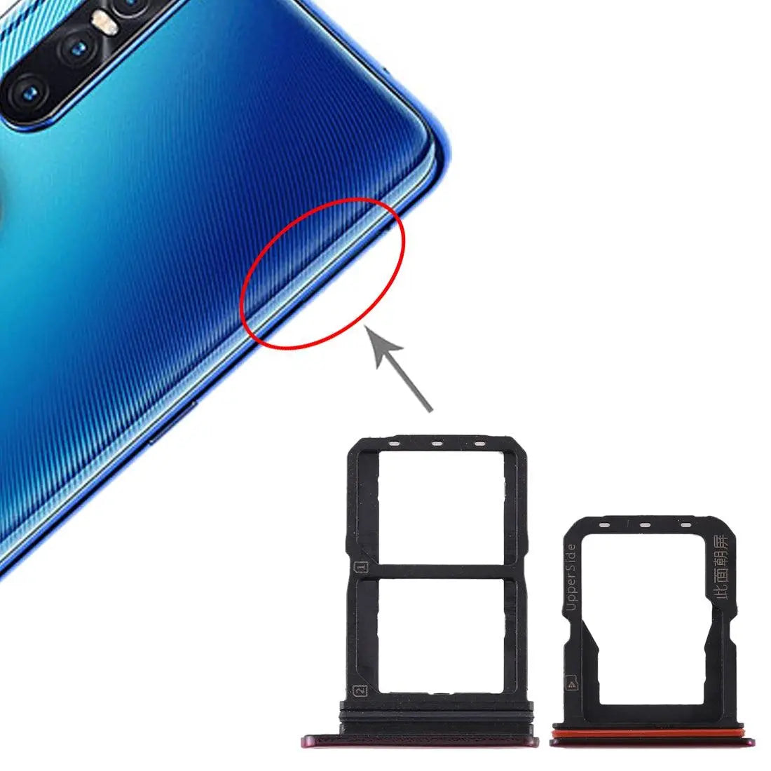Mozomart Sim Tray Slot Holder for Vivo S1 PRO : Red - Zeespares.in