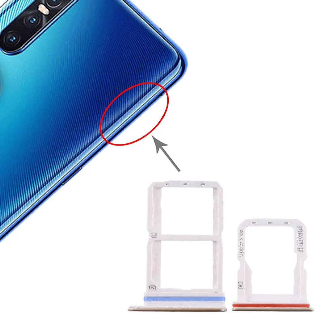 Mozomart Sim Tray Slot Holder for Vivo S1 PRO : Silver - Zeespares.in