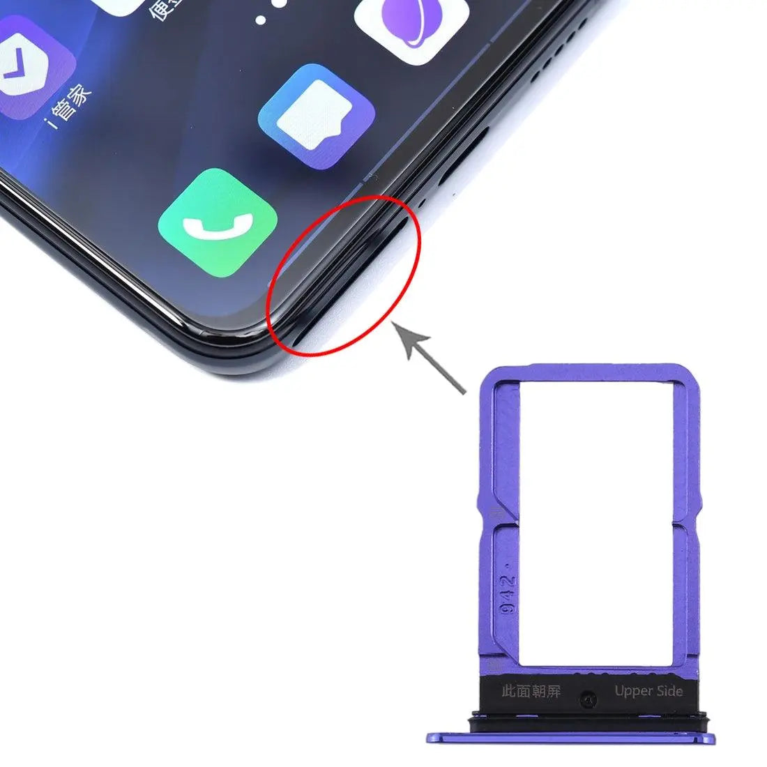 Mozomart Sim Tray Slot Holder for Vivo S5 : Blue - Zeespares.in