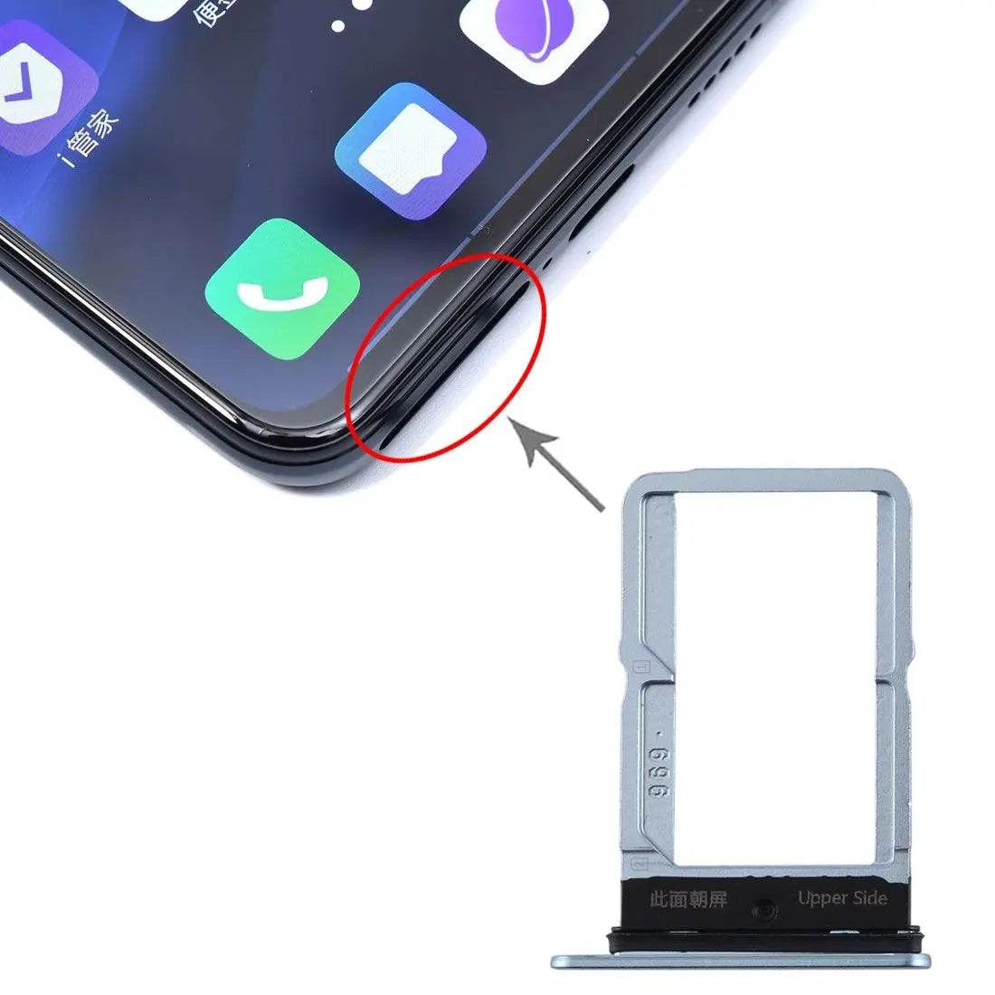 Mozomart Sim Tray Slot Holder for Vivo S5 : Gray - Zeespares.in