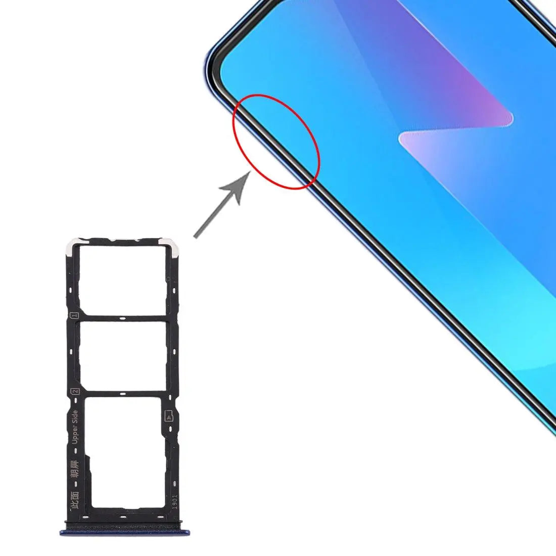 Mozomart Sim Tray Slot Holder for Vivo U20 : Blaze Blue - Zeespares.in