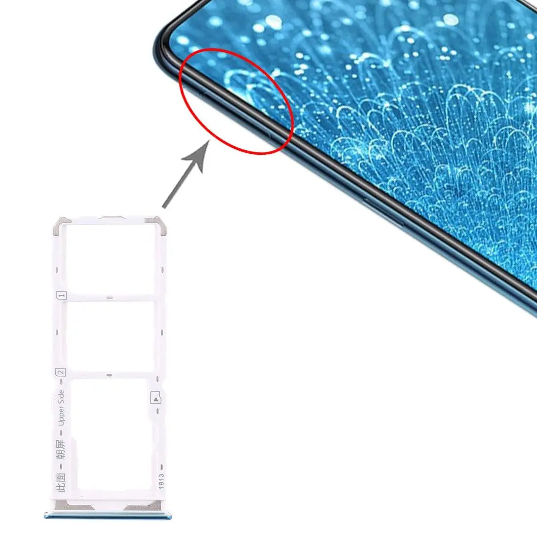 Mozomart Sim Tray Slot Holder for Vivo V19 : Blue - Zeespares.in