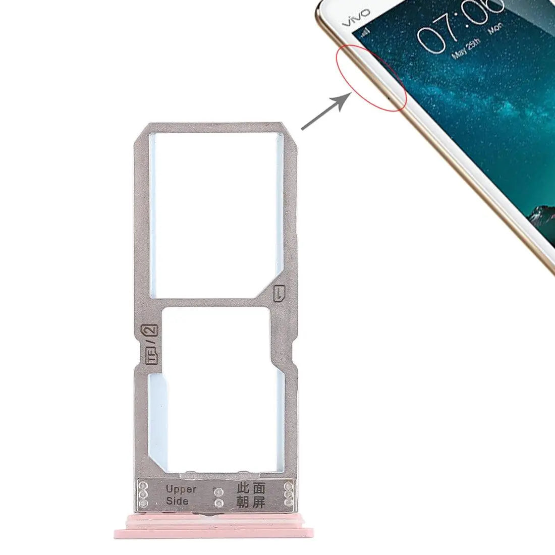 Mozomart Sim Tray Slot Holder for Vivo V5 : Rose gold - Zeespares.in