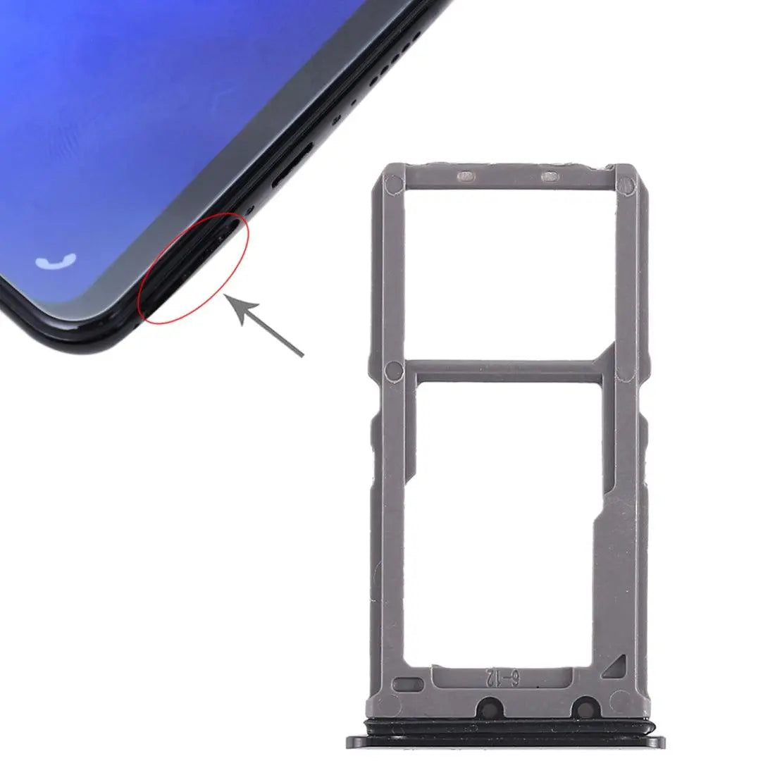 Mozomart Sim Tray Slot Holder for Vivo X21 : Black - Zeespares.in