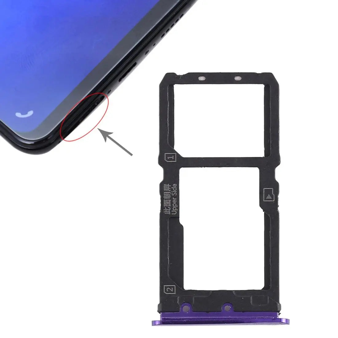 Mozomart Sim Tray Slot Holder for Vivo X21 : Purple - Zeespares.in