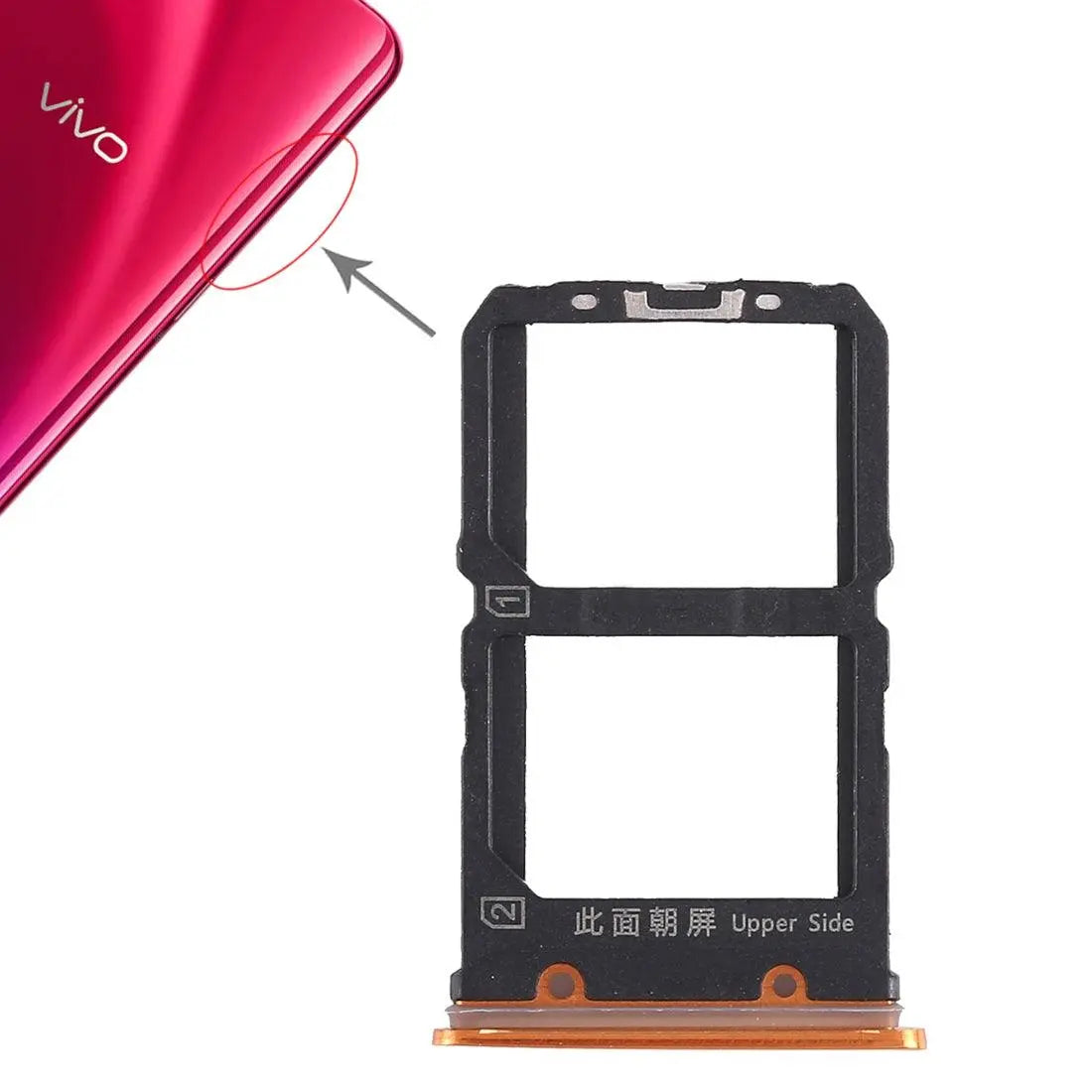 Mozomart Sim Tray Slot Holder for Vivo X23 : Fashion Orange - Zeespares.in