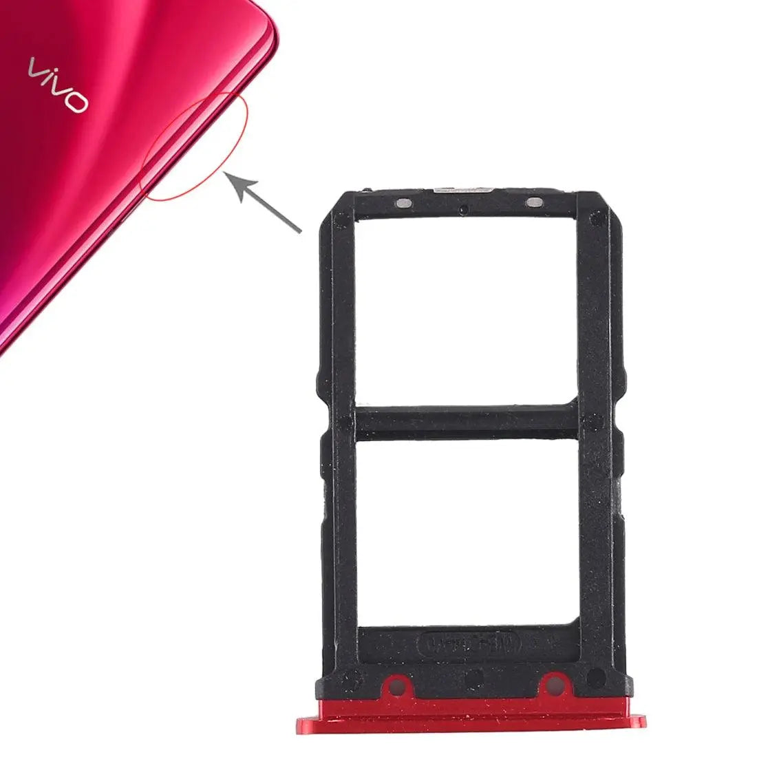 Mozomart Sim Tray Slot Holder for Vivo X23 : Phantom Red - Zeespares.in