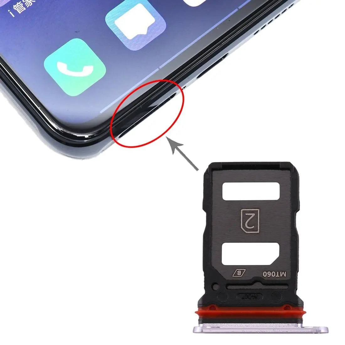 Mozomart Sim Tray Slot Holder for Vivo X30 : Silver - Zeespares.in