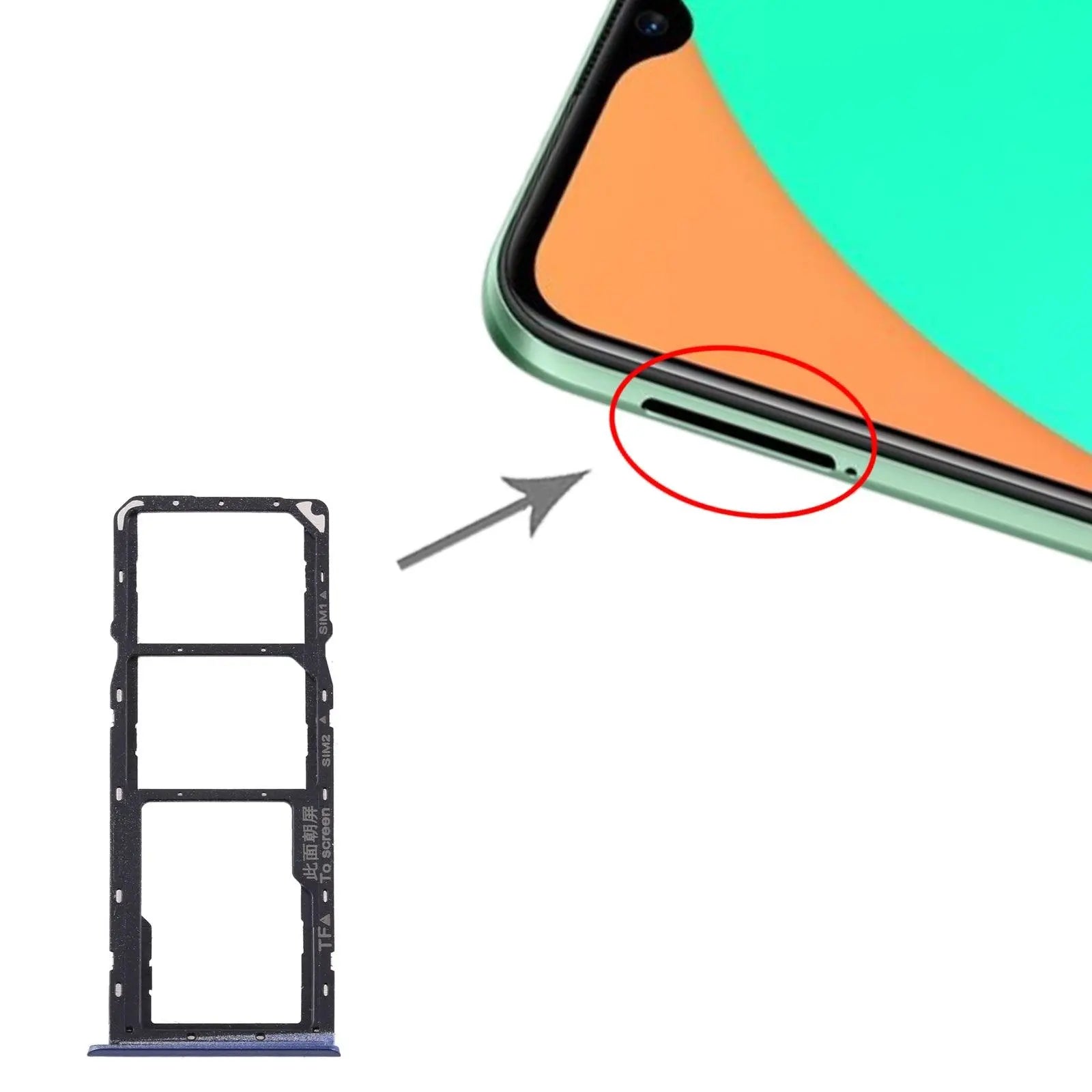 Mozomart Sim Tray Slot Holder for Vivo Y17 : Mineral Blue - Zeespares.in