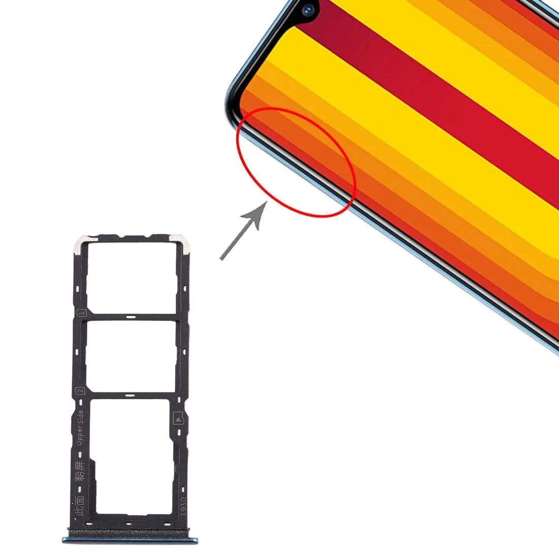 Mozomart Sim Tray Slot Holder for Vivo Y3 : Black - Zeespares.in