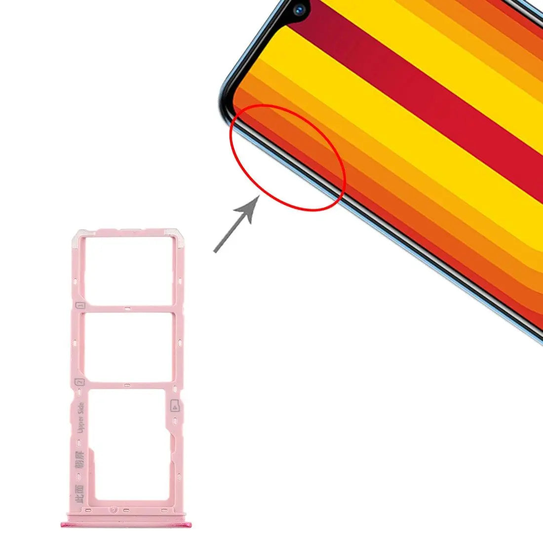 Mozomart Sim Tray Slot Holder for Vivo Y3 : Red - Zeespares.in