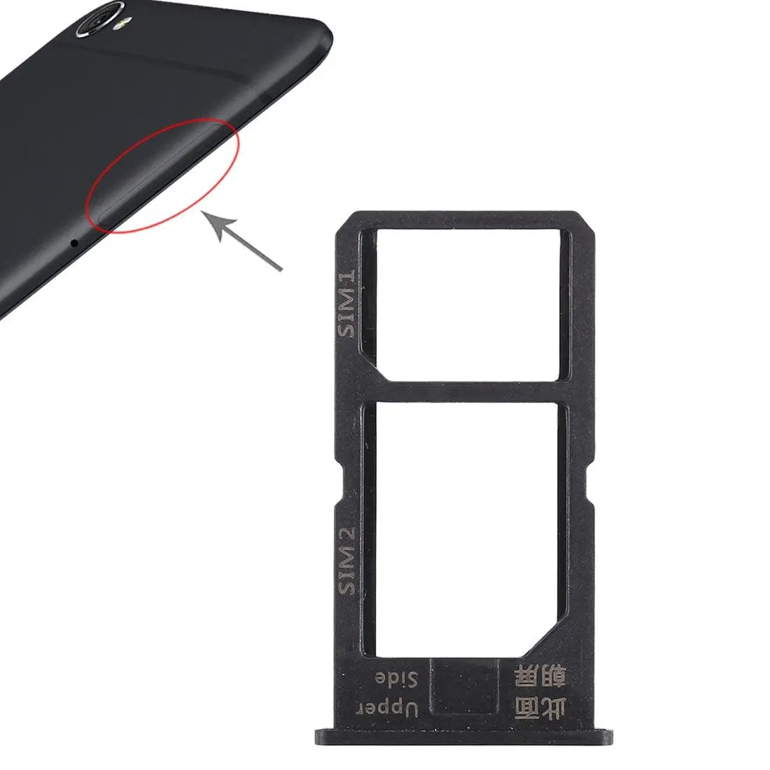 Mozomart Sim Tray Slot Holder for Vivo Y55 : Black - Zeespares.in