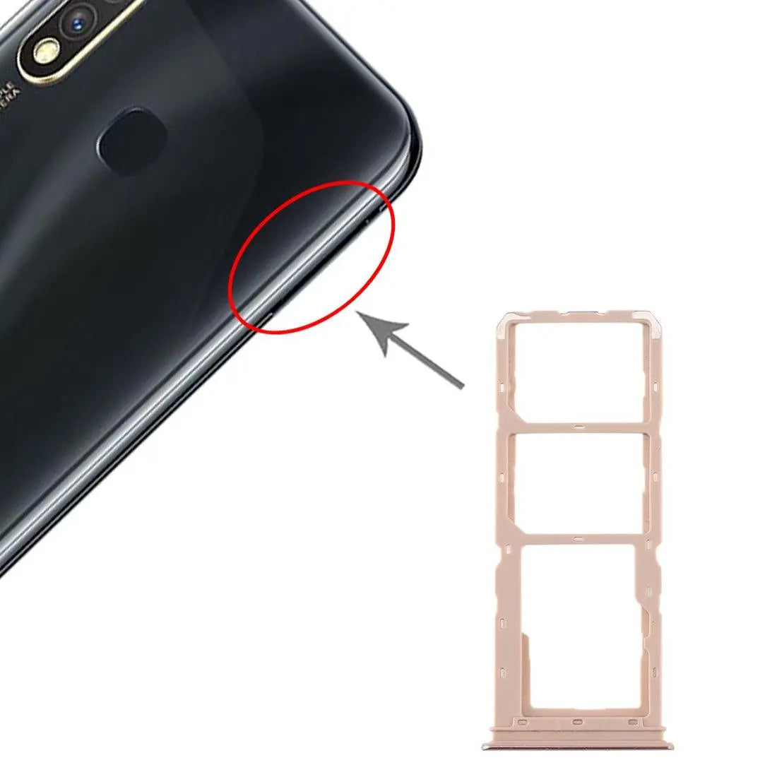 Mozomart Sim Tray Slot Holder for Vivo Y93 : Gold - Zeespares.in