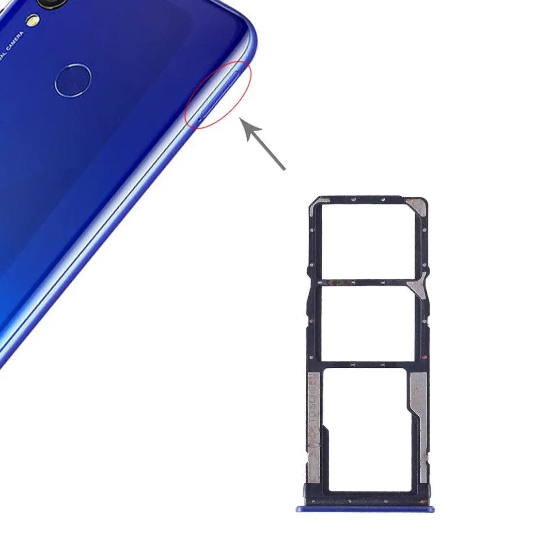 Mozomart Sim Tray Slot Holder for Xiaomi Redmi 7 : Blue - Zeespares.in