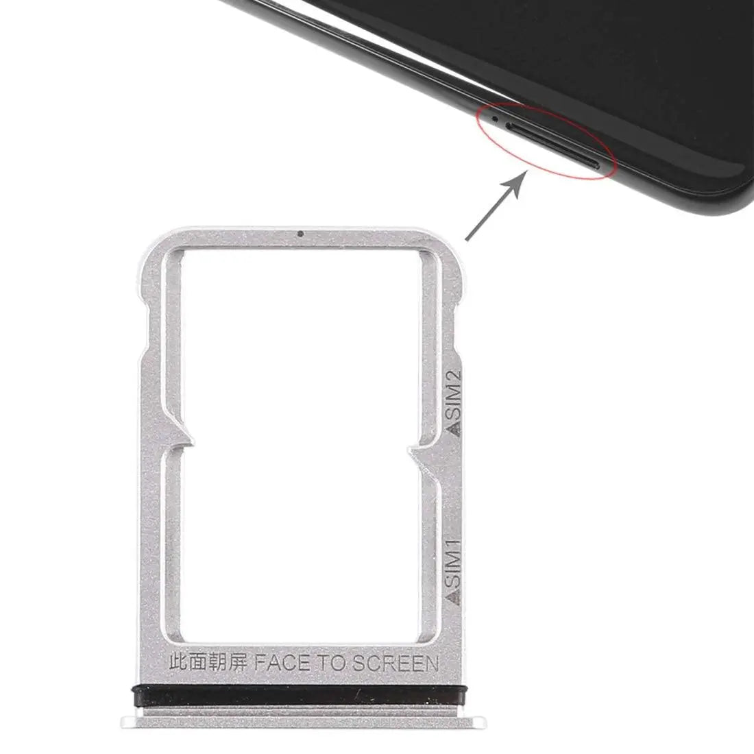 Mozomart Sim Tray Slot Holder for Xiaomi Redmi 8 : Silver - Zeespares.in