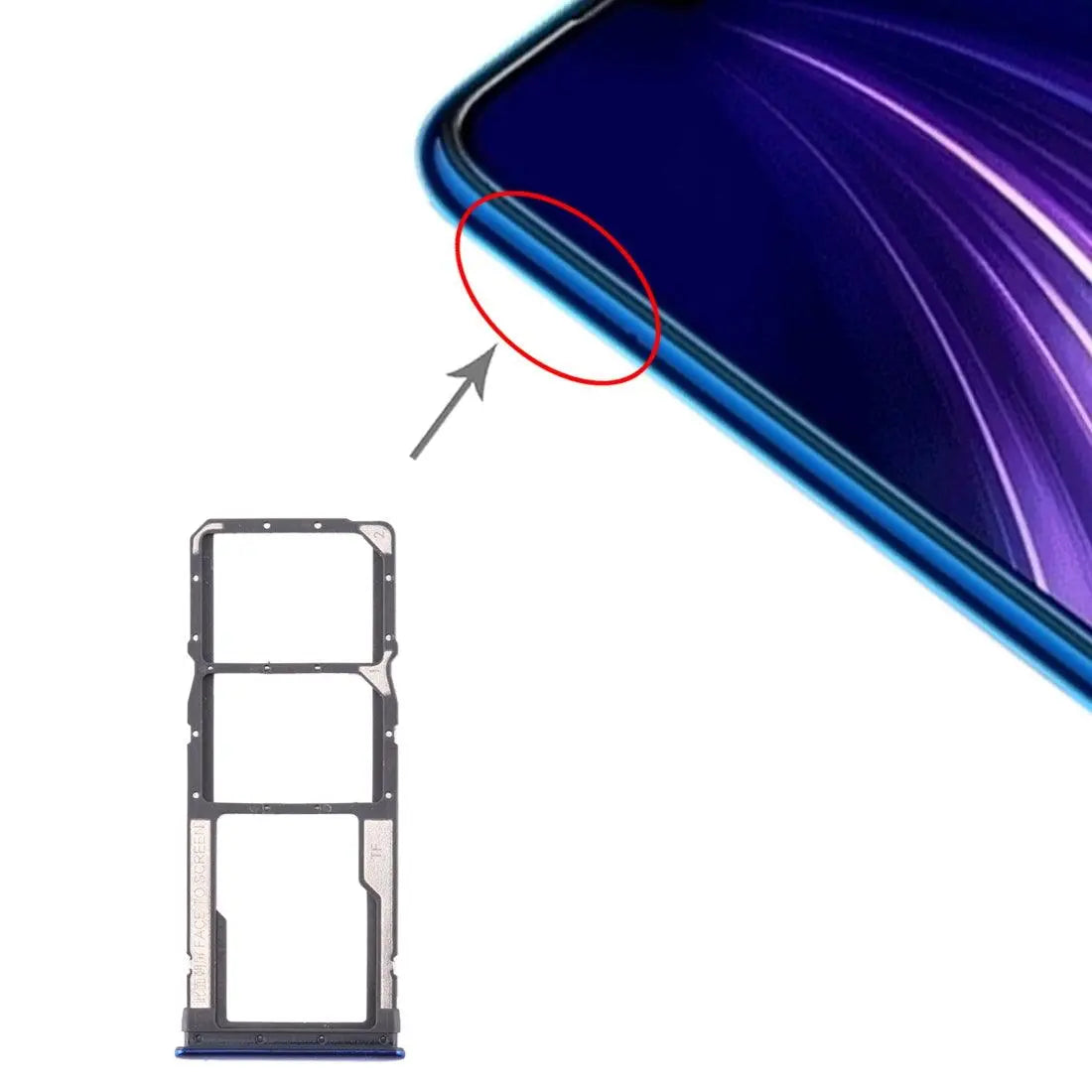 Mozomart Sim Tray Slot Holder for Xiaomi Redmi 8A : Blue - Zeespares.in