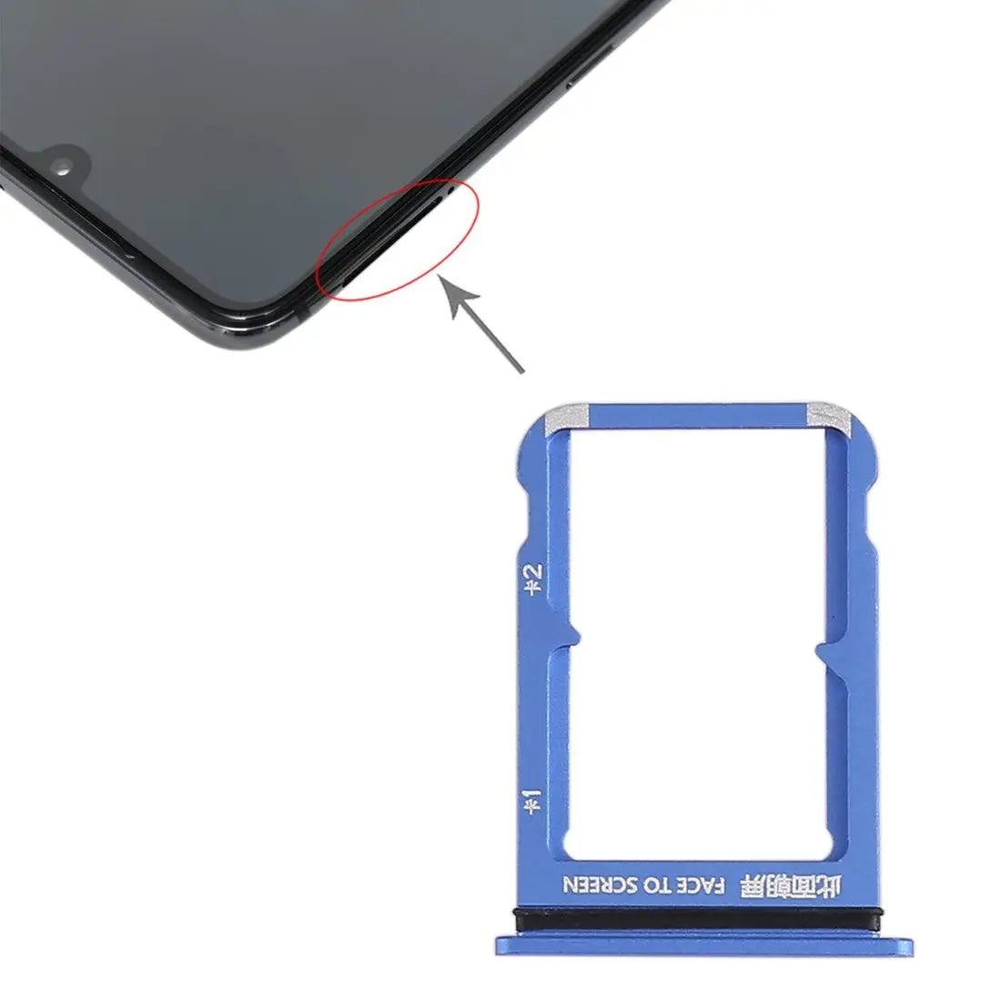 Mozomart Sim Tray Slot Holder for Xiaomi Redmi Mi 9 : Blue - Zeespares.in