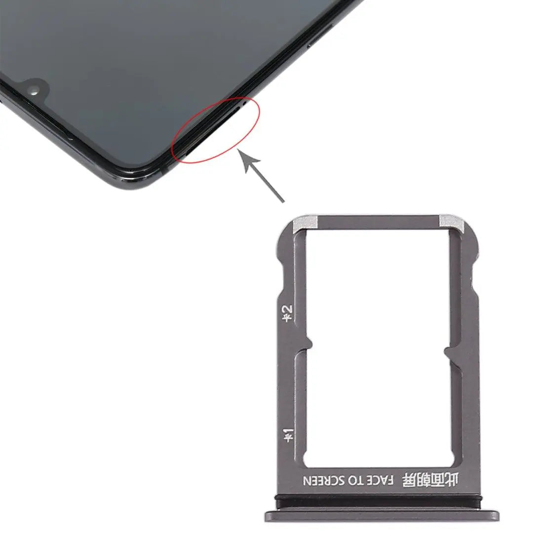 Mozomart Sim Tray Slot Holder for Xiaomi Redmi Mi 9 : Gray - Zeespares.in