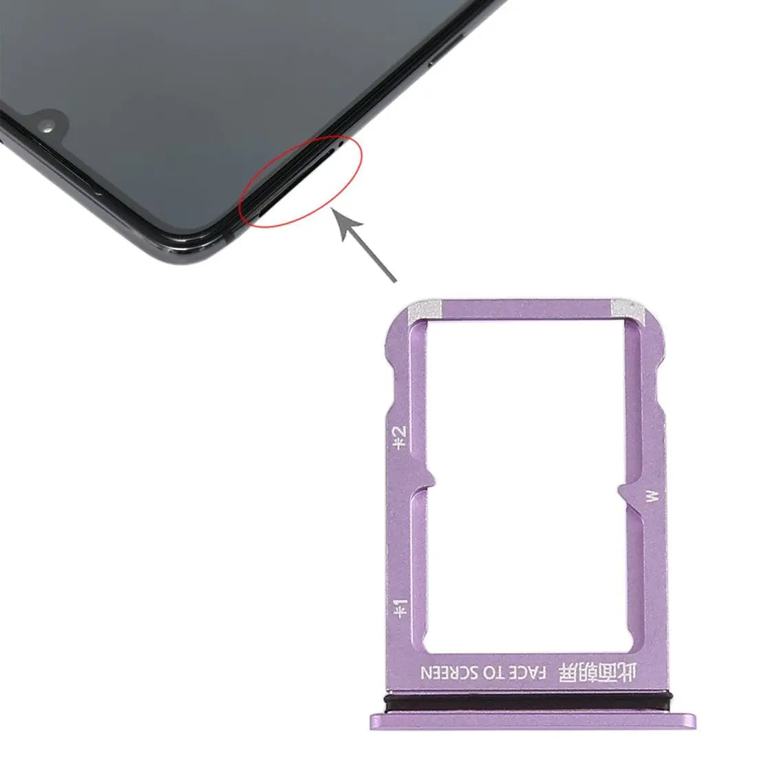 Mozomart Sim Tray Slot Holder for Xiaomi Redmi Mi 9 : Purple - Zeespares.in