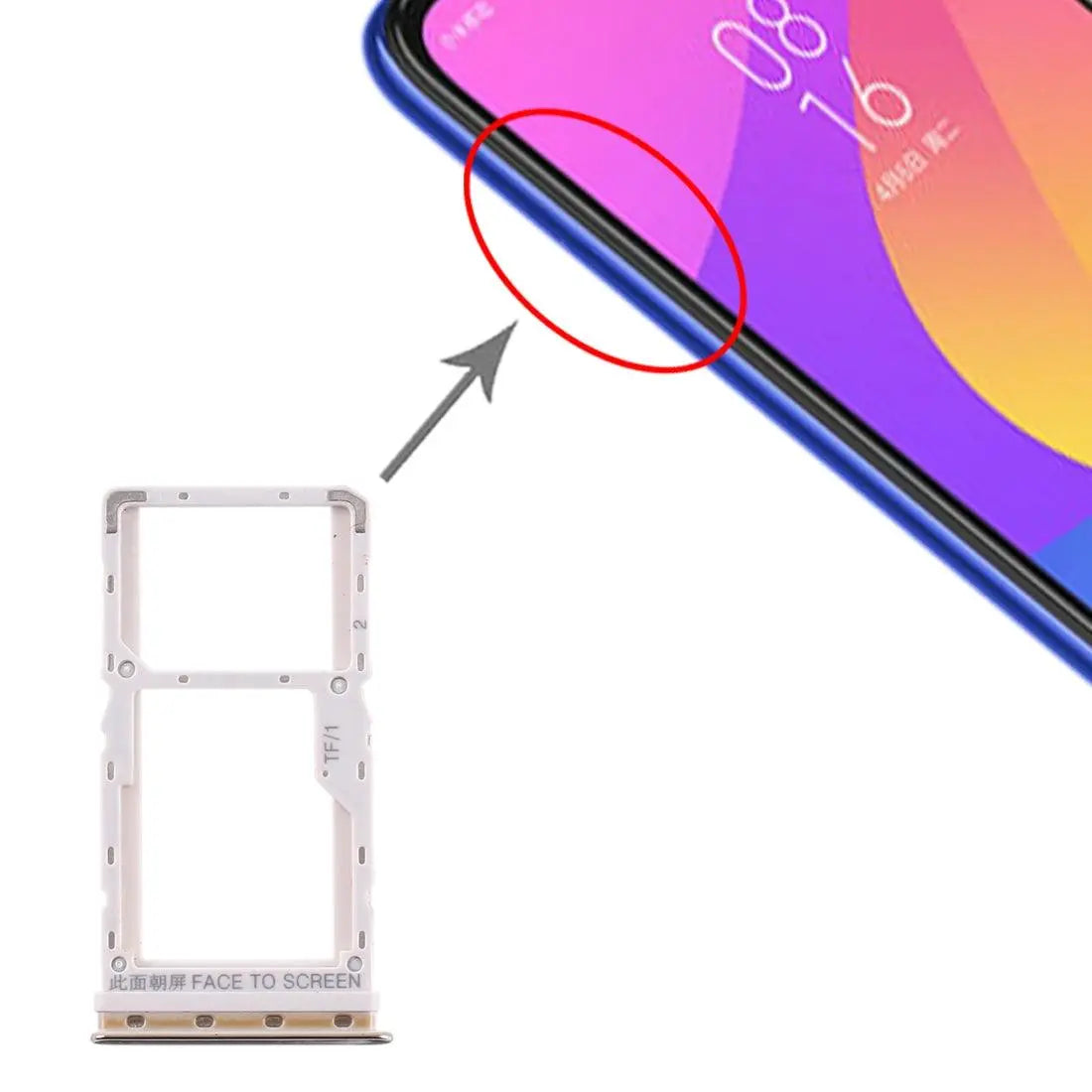 Mozomart Sim Tray Slot Holder for Xiaomi Redmi Mi A3 : Silver - Zeespares.in