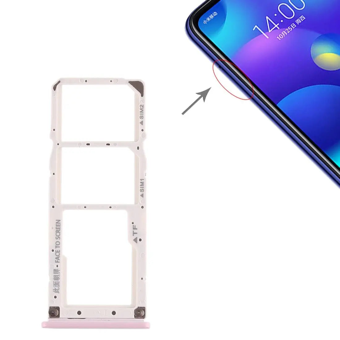 Mozomart Sim Tray Slot Holder for Xiaomi Redmi Mi Play : Pink - Zeespares.in