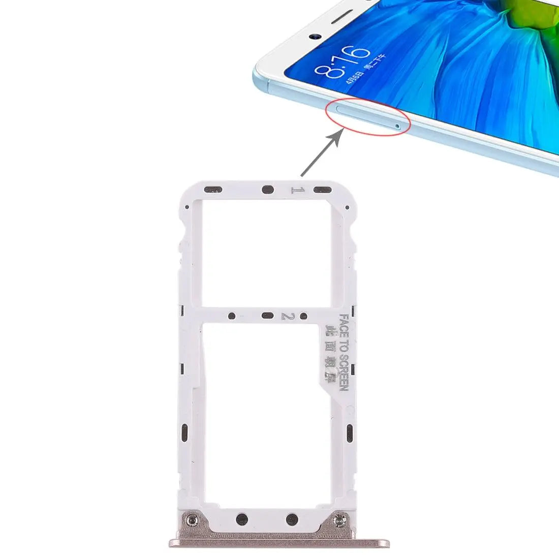 Mozomart Sim Tray Slot Holder for Xiaomi Redmi Note 5 Pro : Gold - Zeespares.in