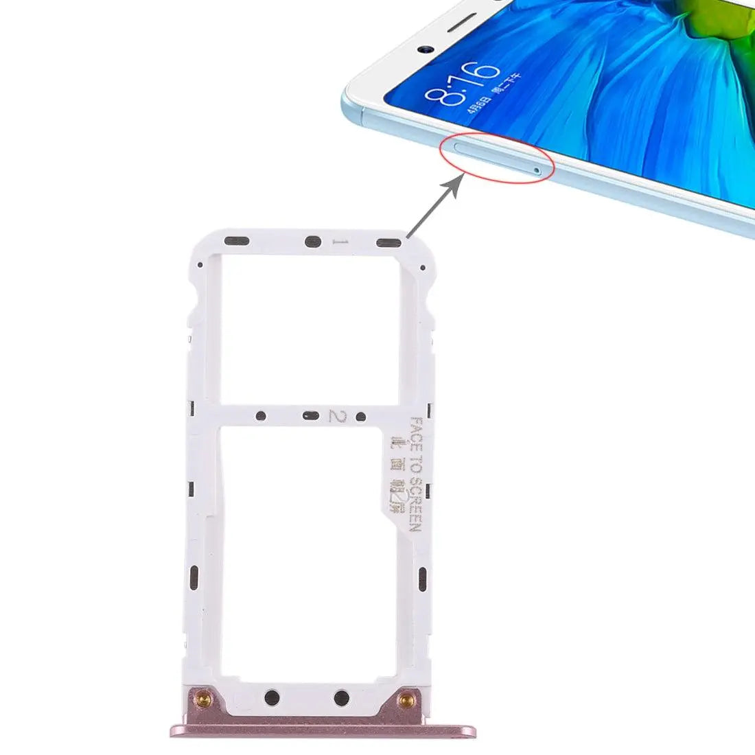 Mozomart Sim Tray Slot Holder for Xiaomi Redmi Note 5 : Rose Gold - Zeespares.in