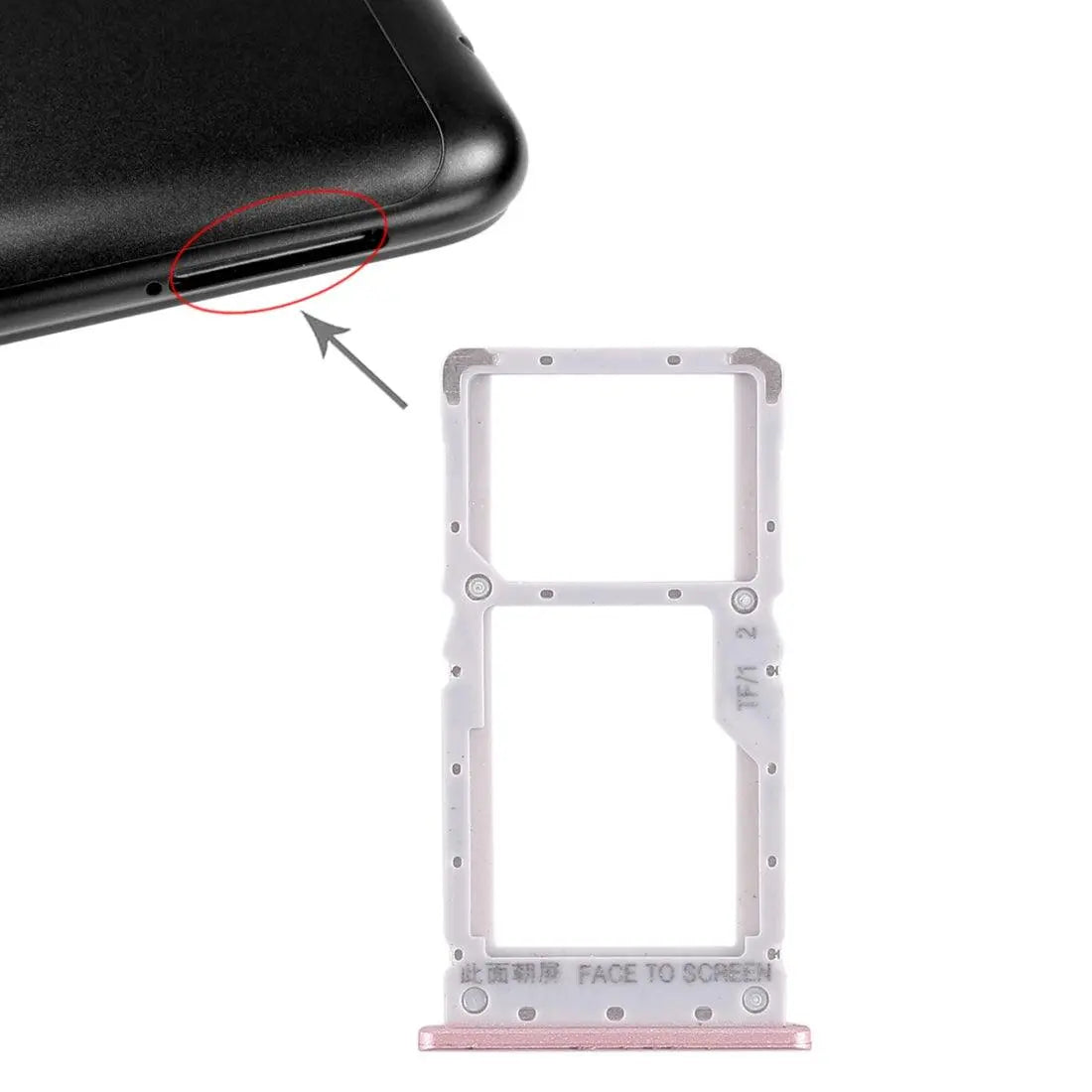 Mozomart Sim Tray Slot Holder for Xiaomi Redmi Note 6 Pro : Rose Gold - Zeespares.in