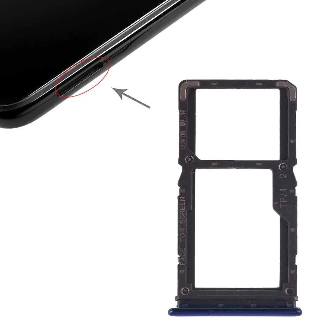 Mozomart Sim Tray Slot Holder for Xiaomi Redmi Note 7 : Blue - Zeespares.in