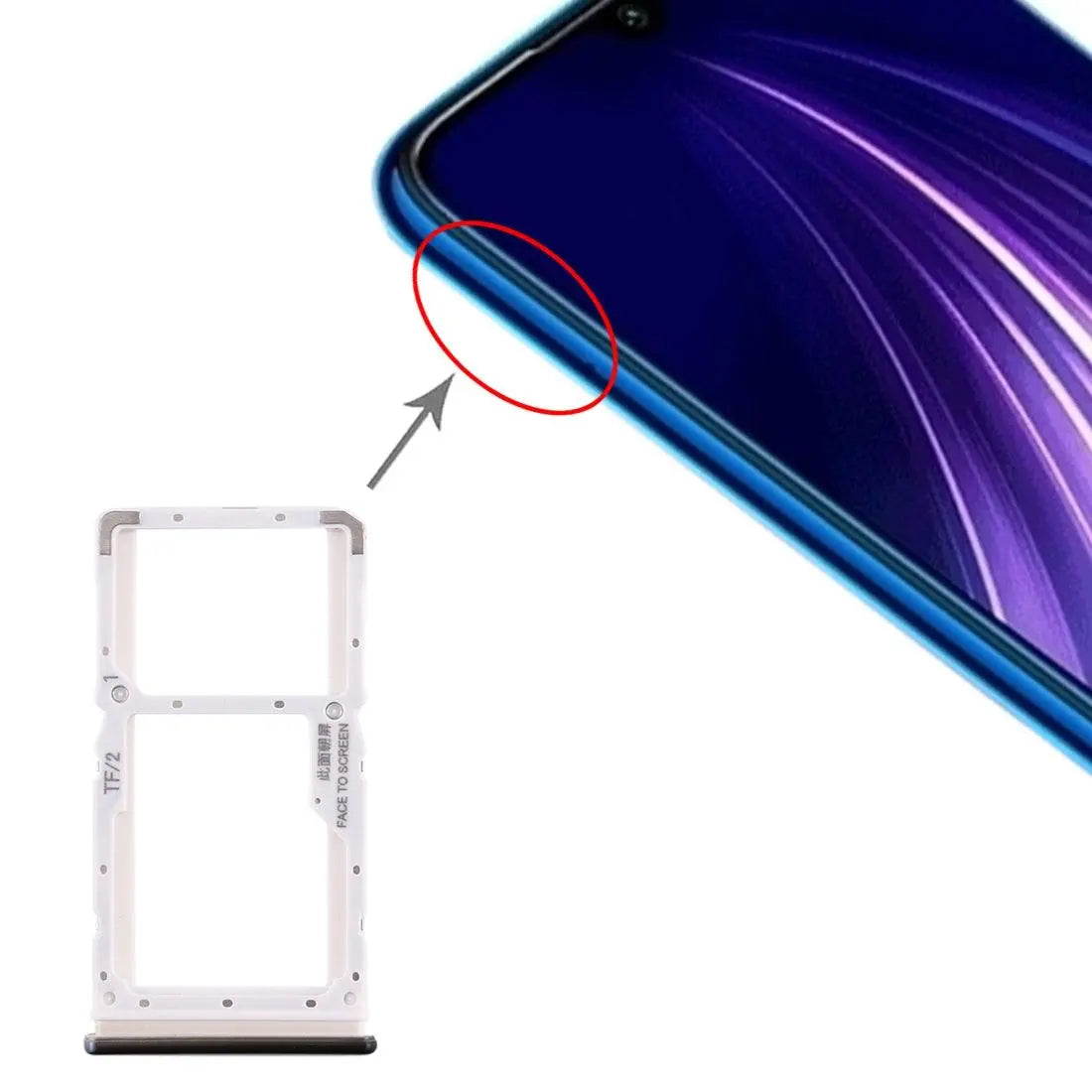Mozomart Sim Tray Slot Holder for Xiaomi Redmi note 8 pro : Black - Zeespares.in