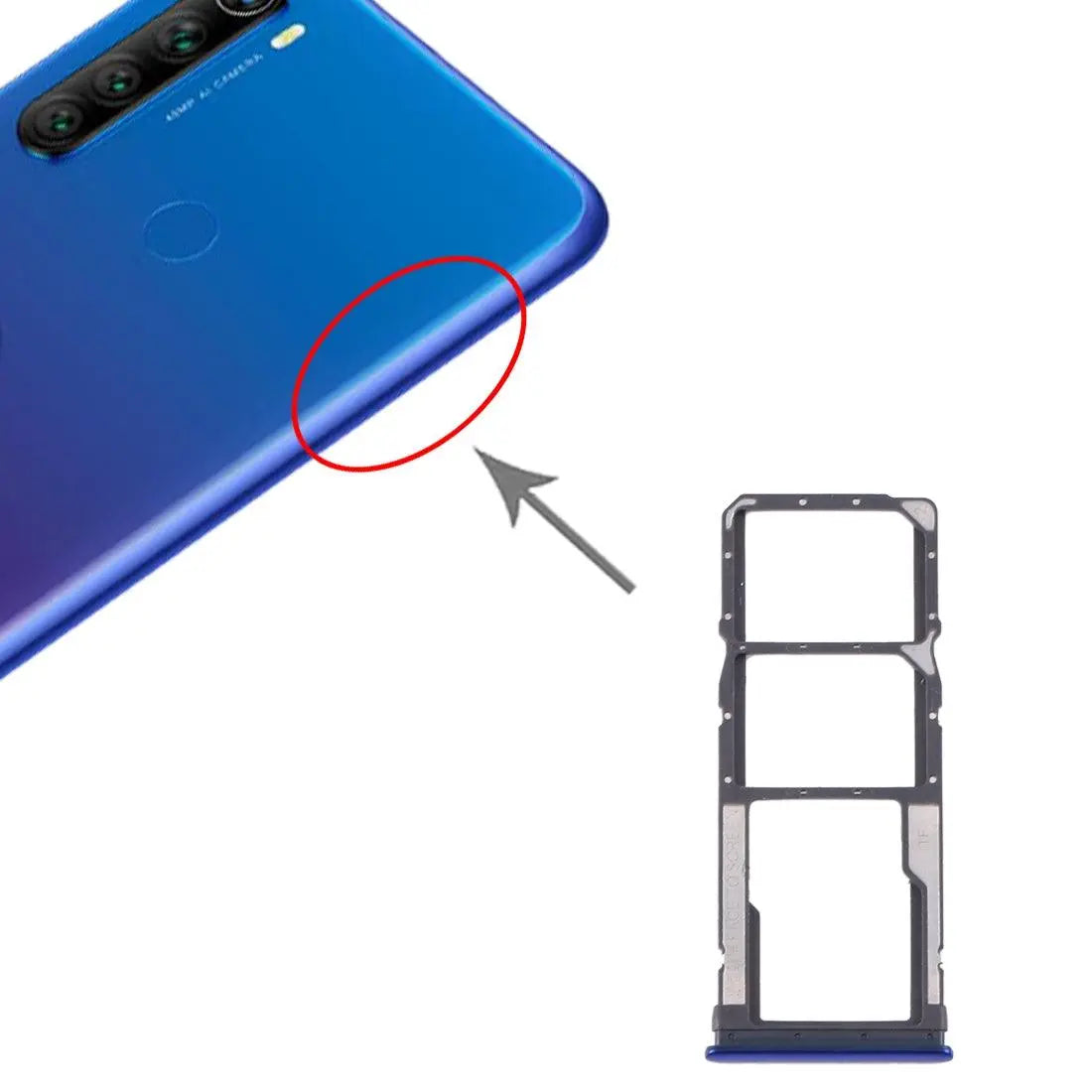 Mozomart Sim Tray Slot Holder for Xiaomi Redmi Note 8T : Blue - Zeespares.in
