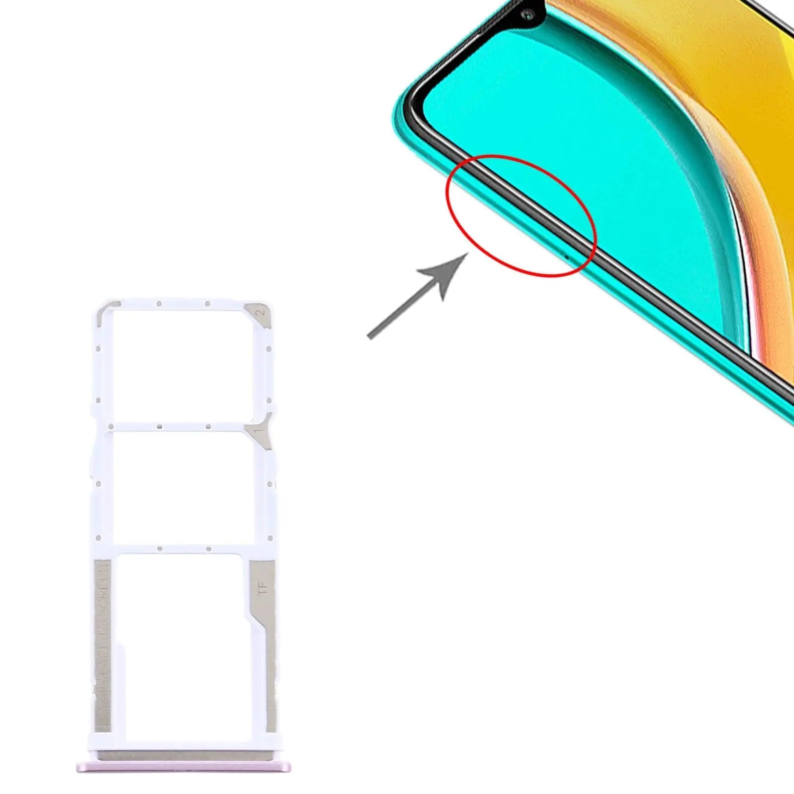 Mozomart Sim Tray Slot Holder for Xiaomi Redmi Note 9 Pro : Pink - Zeespares.in